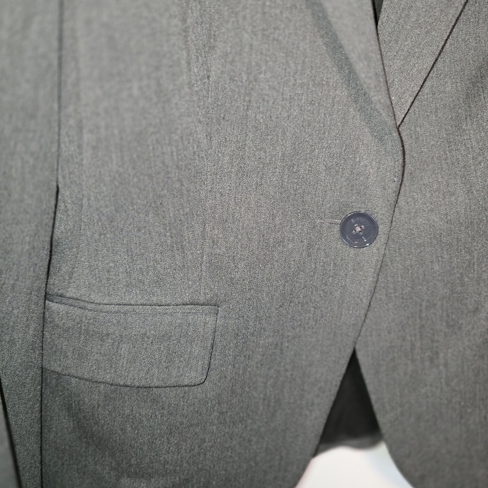 Express Charcoal Tailored Blazer Single Button Closure 6 - Picture 2 of 7